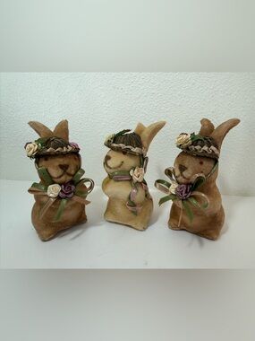 Katherine’s Collection Easter Bunny Plush Trio Vintage Spring Decor